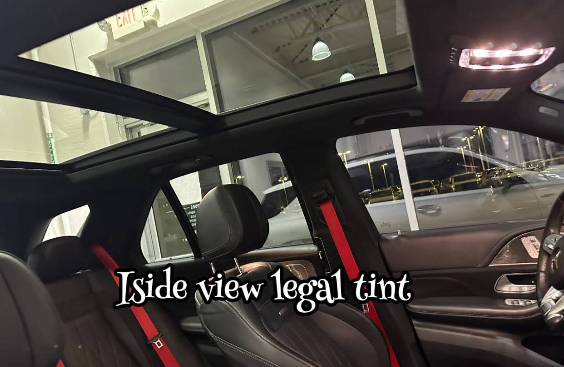 Interior view of legal window tint
